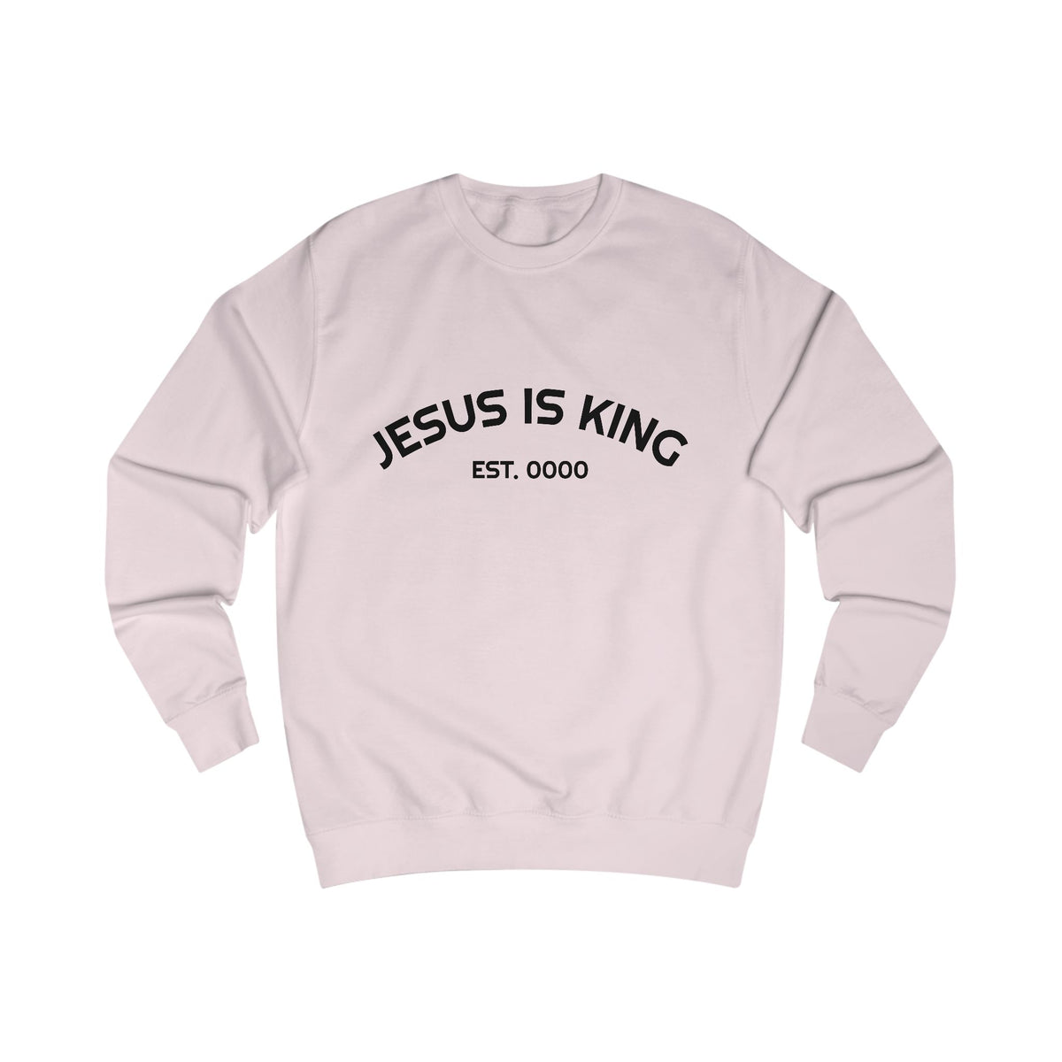 Jesus Is King Sweatshirt — Minimal Christian Faith Pullover (Born to Reign)