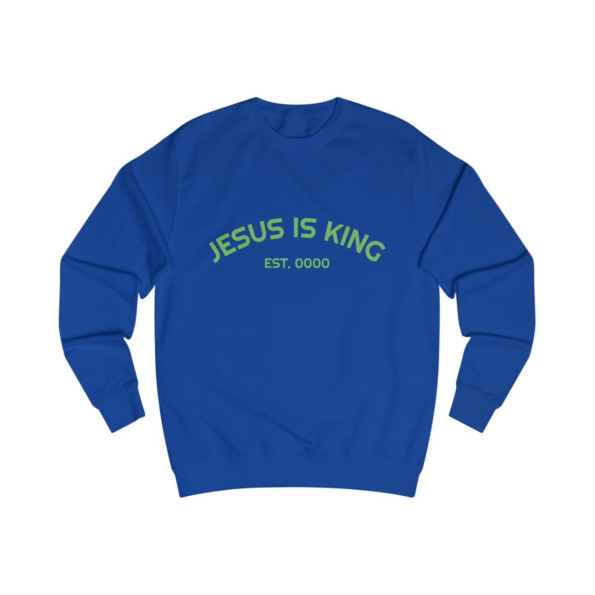 Jesus Is King Sweatshirt — Minimal Christian Faith Pullover (Born to Reign)