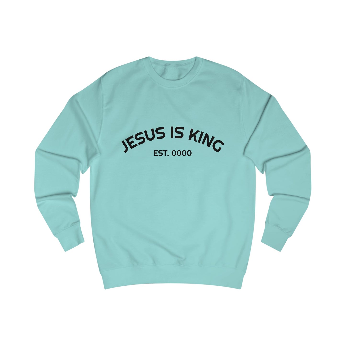 Jesus Is King Sweatshirt — Minimal Christian Faith Pullover (Born to Reign)