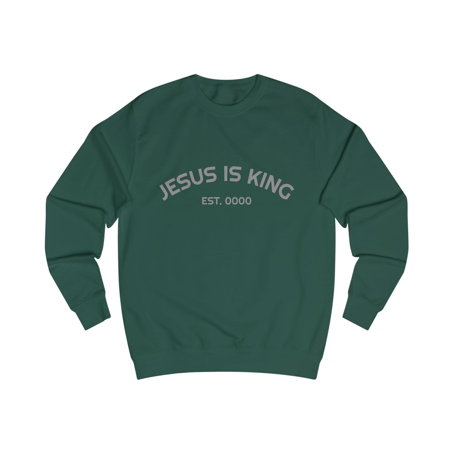 Jesus Is King Sweatshirt — Minimal Christian Faith Pullover (Born to Reign)