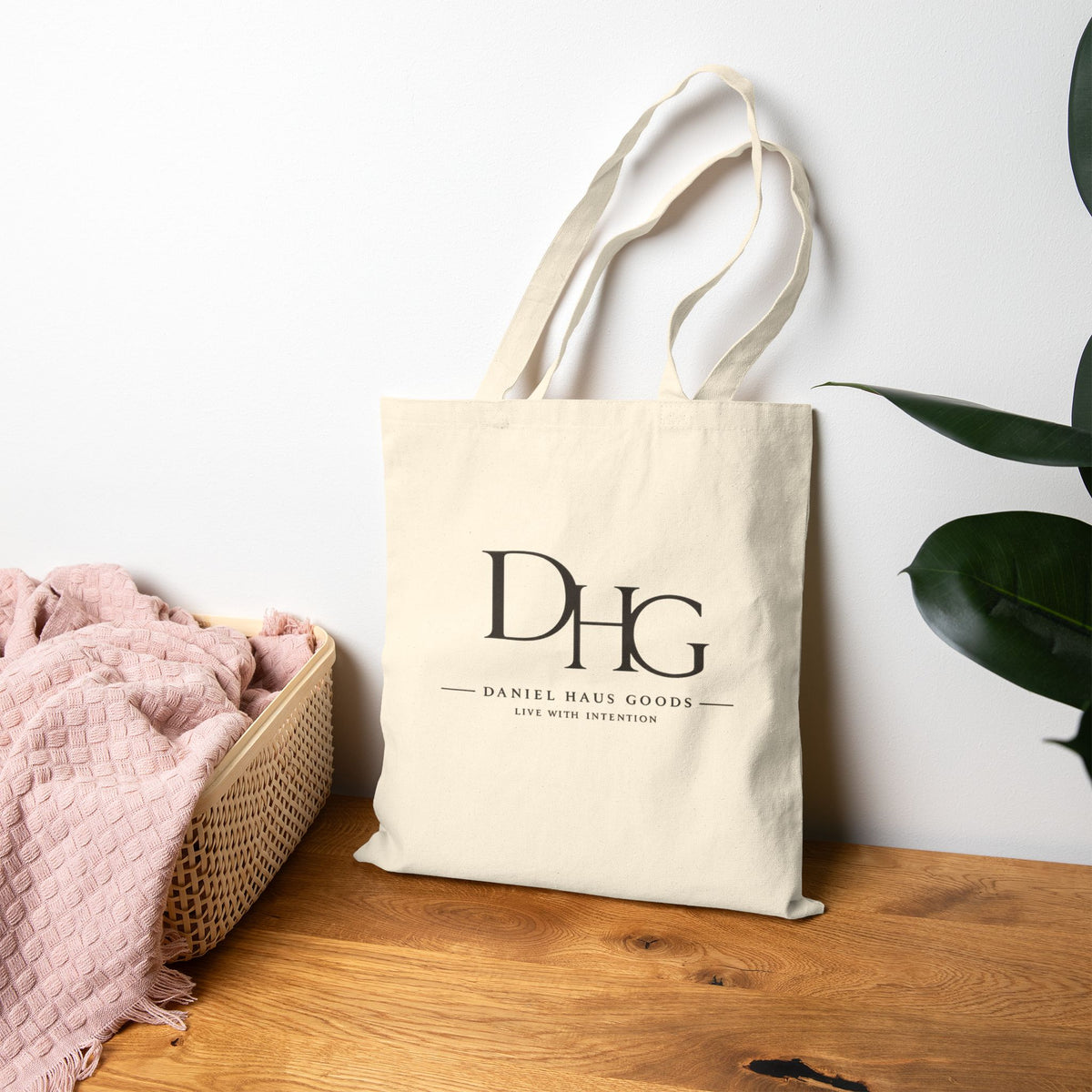Canvas Tote Bag — Minimalist 'DHG Daniel Haus Goods' Logo Shopper