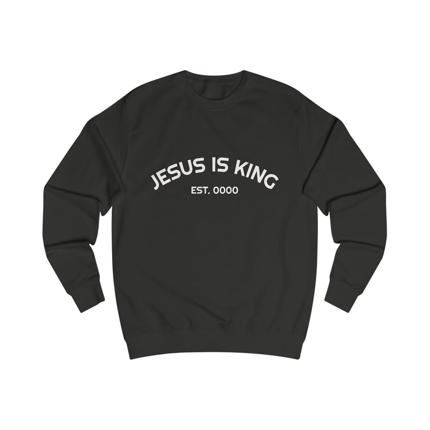Jesus Is King Sweatshirt — Minimal Christian Faith Pullover (Born to Reign)