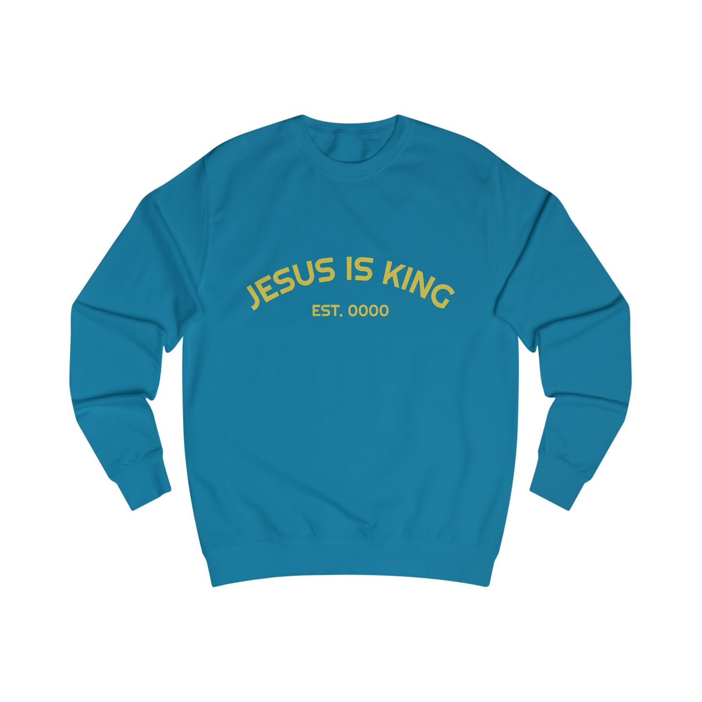 Jesus Is King Sweatshirt — Minimal Christian Faith Pullover (Born to Reign)
