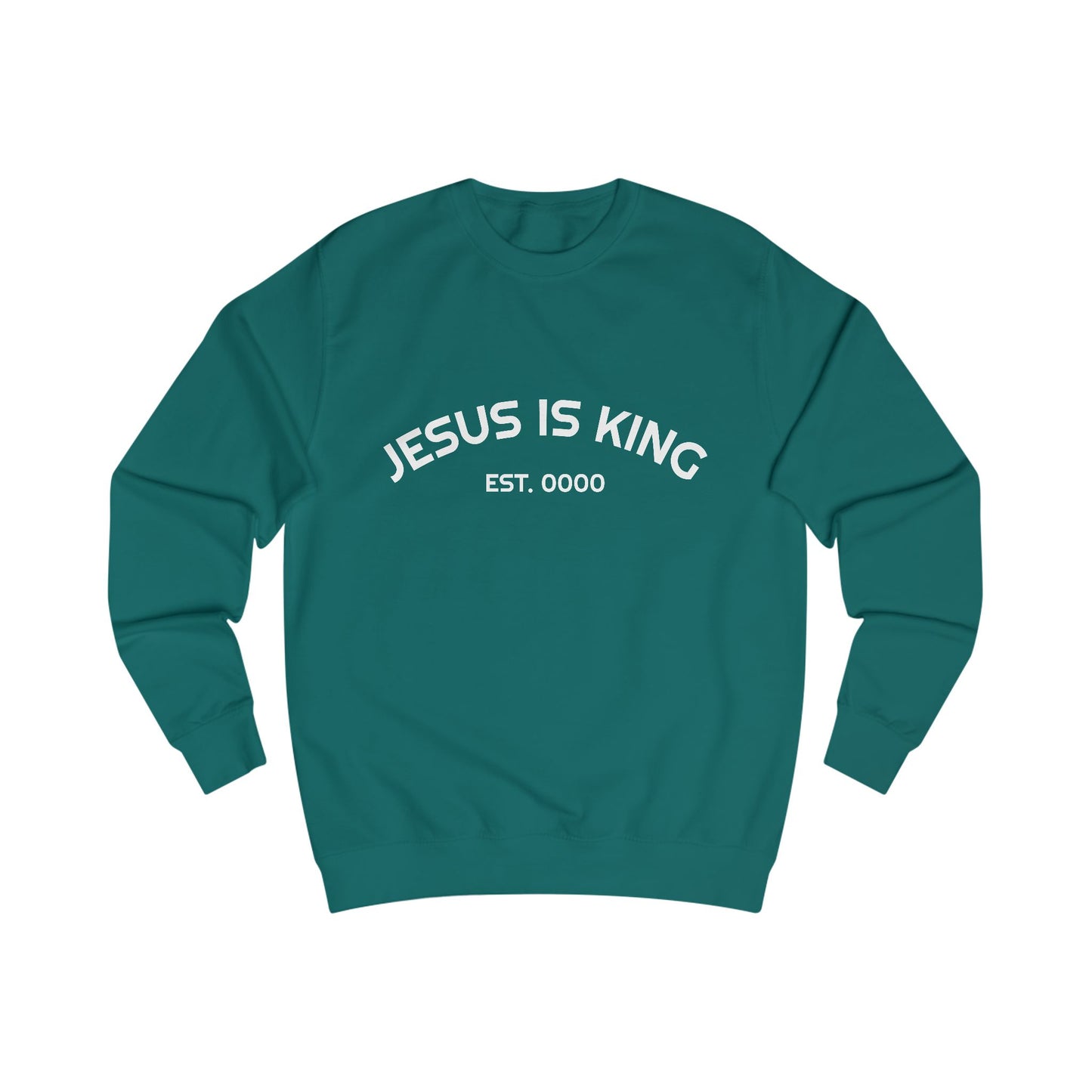 Jesus Is King Sweatshirt — Minimal Christian Faith Pullover (Born to Reign)