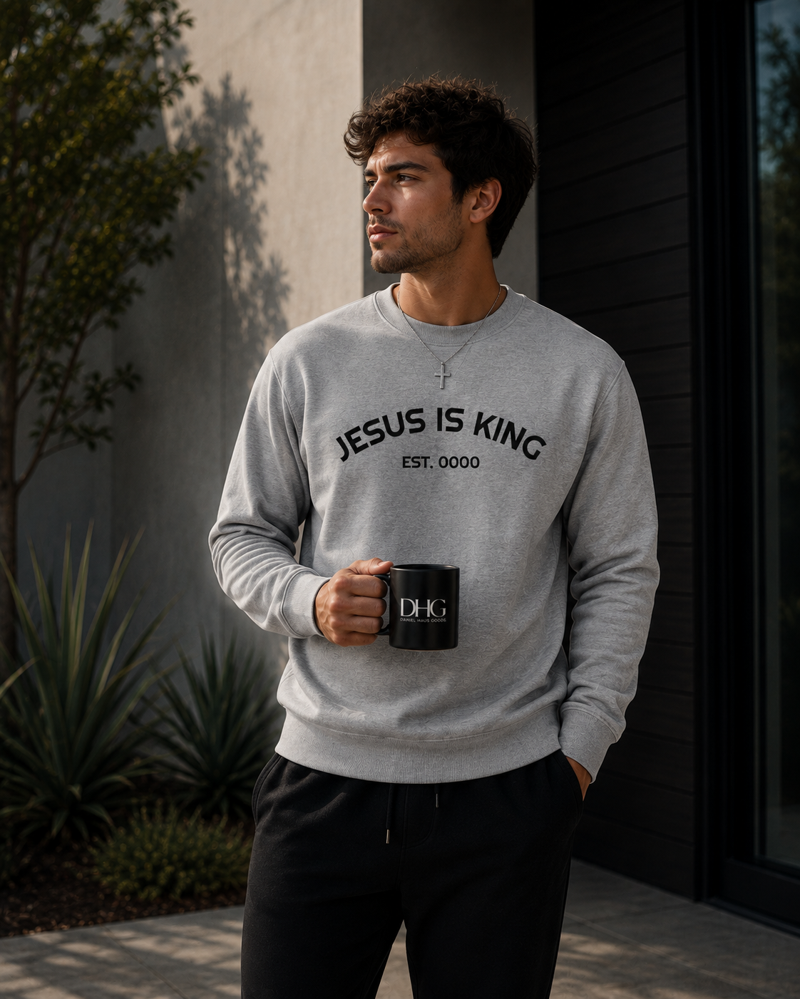 Jesus Is King Sweatshirt — Minimal Christian Faith Pullover (Born to Reign)